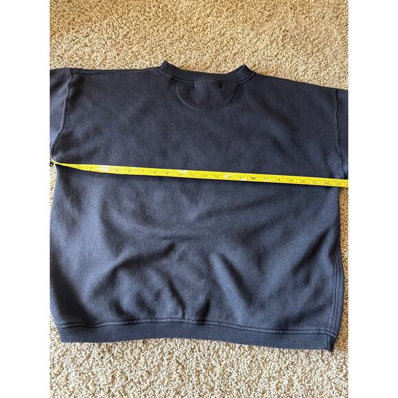 Vintage Paris Sport Club Ladies M Black Cropped 3/4 Sleeve Crewneck Sweatshirt - Picture 5 of 7